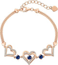 CDE 18K Rose Gold Heart Bracelets,Birthstone Jewelry Gifts for Women