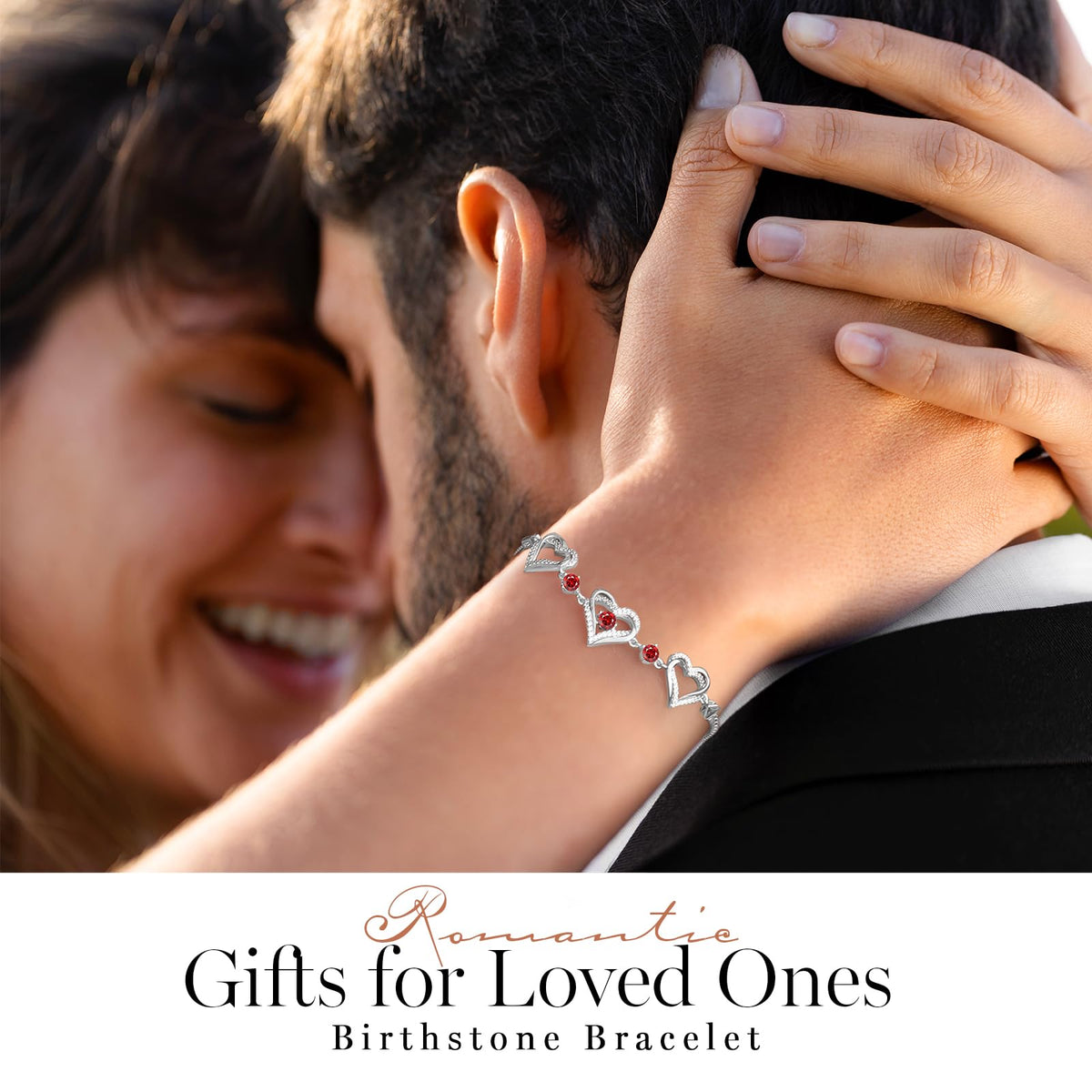 CDE 18K Rose Gold Heart Bracelets,Birthstone Jewelry Gifts for Women