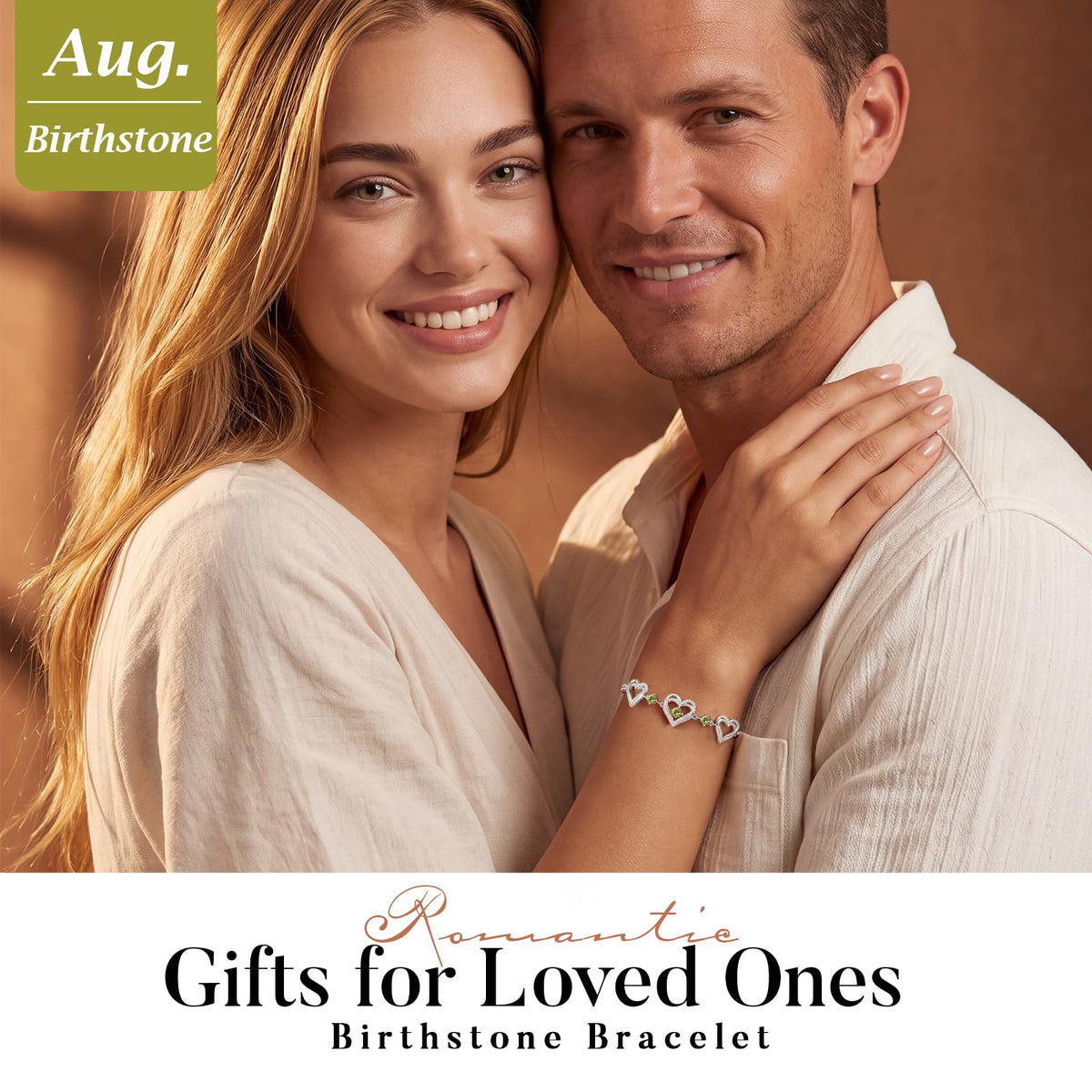 CDE 18K Rose Gold Heart Bracelets,Birthstone Jewelry Gifts for Women