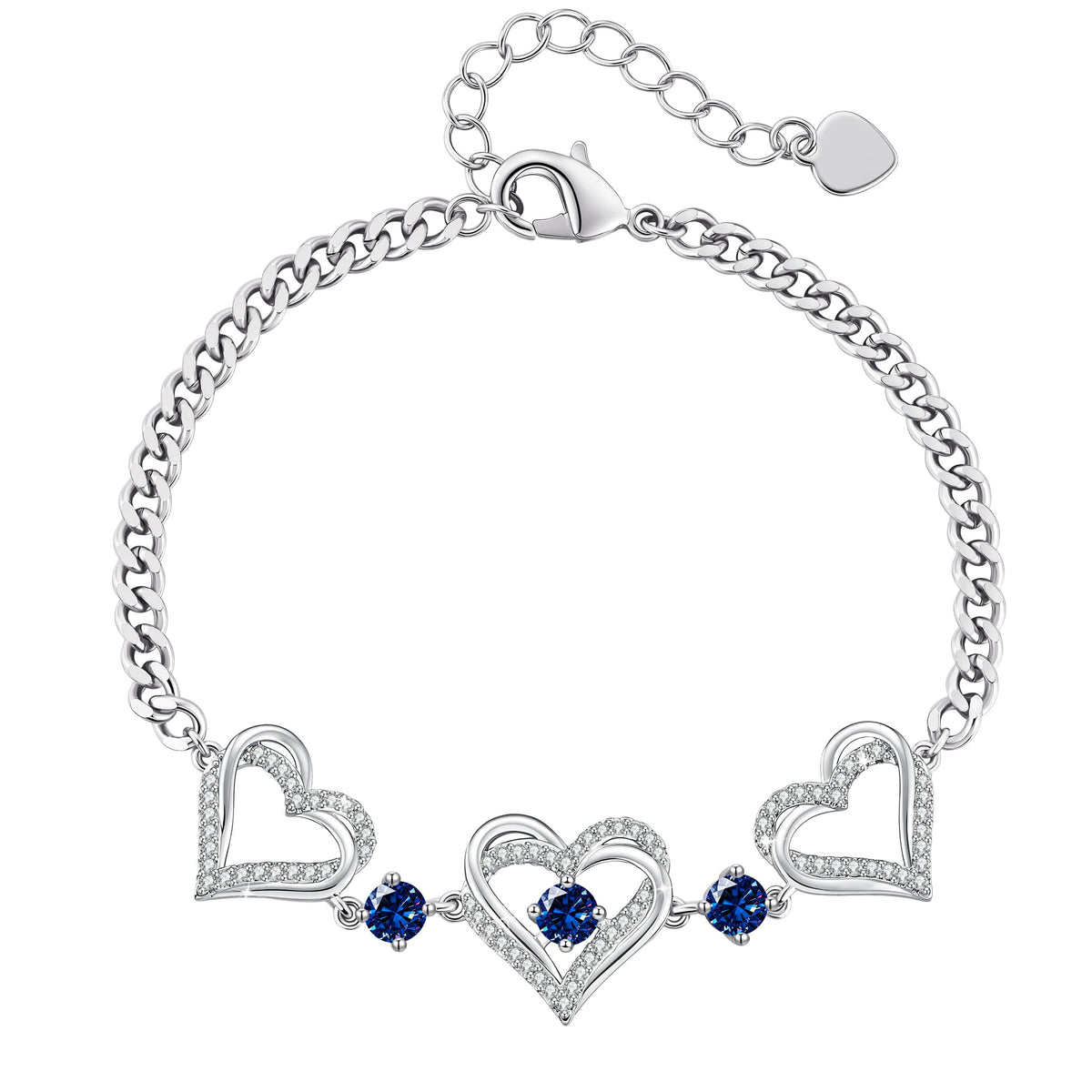 CDE 18K Rose Gold Heart Bracelets,Birthstone Jewelry Gifts for Women