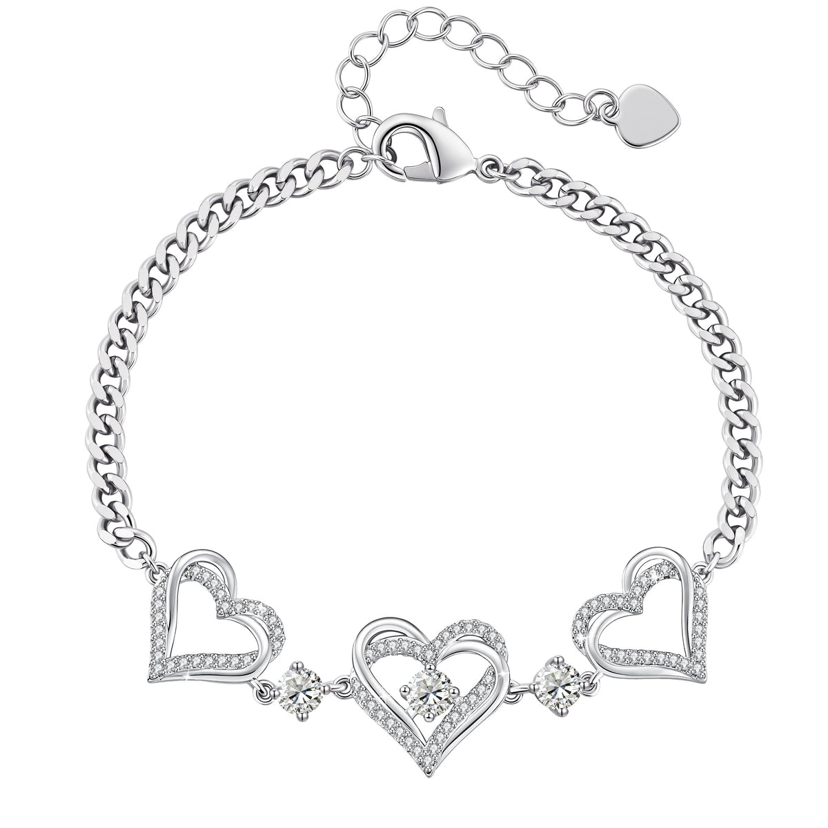 CDE 18K Rose Gold Heart Bracelets,Birthstone Jewelry Gifts for Women